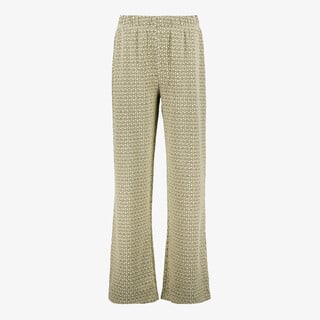 TwoDay dames wide leg broek met print groen beige