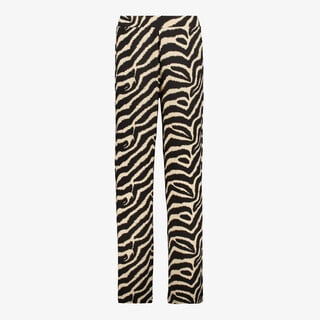 TwoDay wide leg dames broek met zebraprint zwart beige