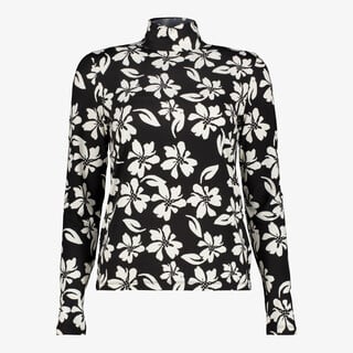 TwoDay dames top met bloemenprint zwart wit