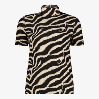 TwoDay dames top met zebraprint zwart beige