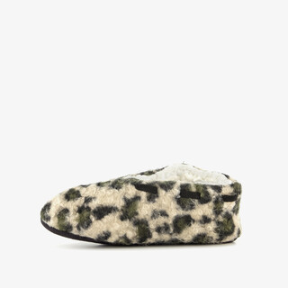 Thu!s gevoerde dames pantoffels met panterprint beige groen