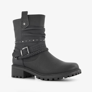 Blue Box dames boots met sierbandjes zwart