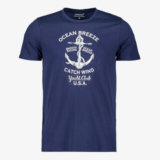 Unsigned heren T-shirt met opdruk blauw