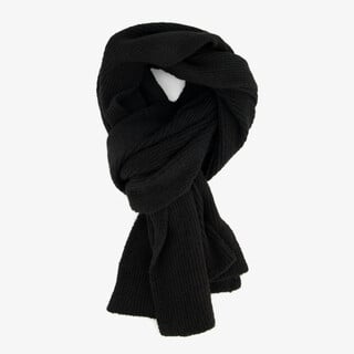 Ribgebreide dames sjaal zwart