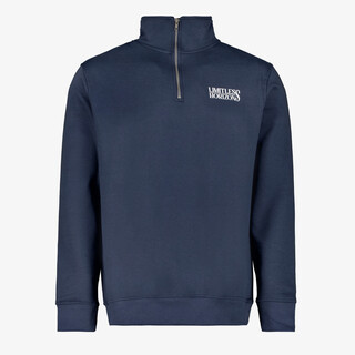 Unsigned heren trui met rits blauw