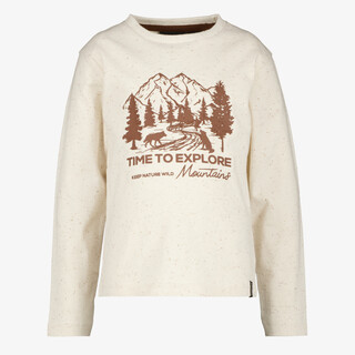 Unsigned jongens shirt met lange mouwen en wolven beige