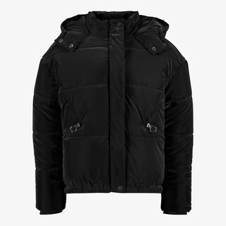 TwoDay gewatteerde meisjes winterjas velvet zwart