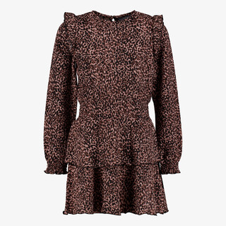 TwoDay meisjes jurk met panterprint en ruches