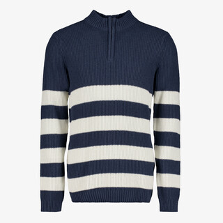 Unsigned heren trui donkerblauw wit