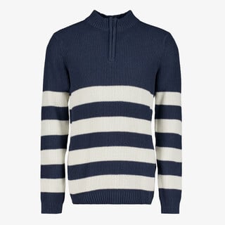 Unsigned heren trui donkerblauw wit