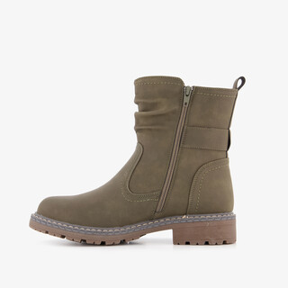 Blue Box dames enkellaarsjes met gesp kaki