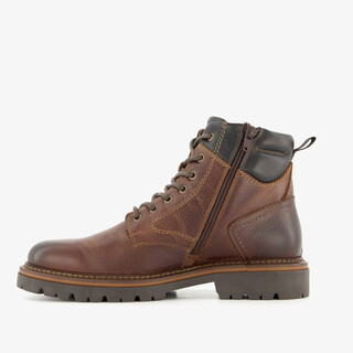 Output leren heren veterboots bruin