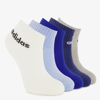 Adidas 5-pack kinder sokken blauw