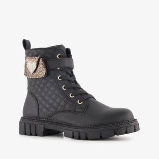 Blue Box meisjes veterboots met hartje zwart