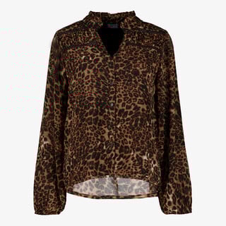 TwoDay dames blouse met panterprint bruin