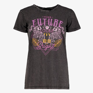 TwoDay acid dames T-shirt met opdruk zwart