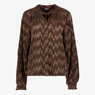 twoDay dames blouse met abstracte print bruin