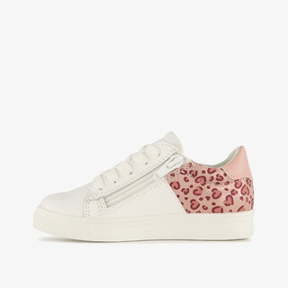 Stap sneakers leren meisjes met roze hartjes