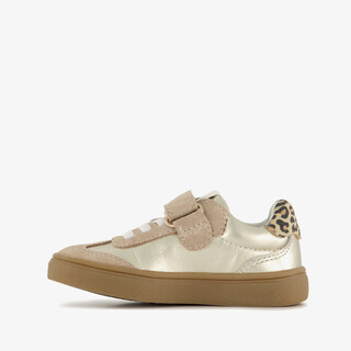 Stap meisjes leren sneakers met metallic