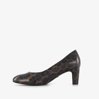 Tamaris dames pumps met panter dessin bruin zwart
