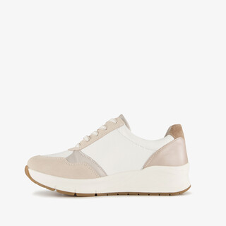 Hush Puppies suède dames sneakers beige wit
