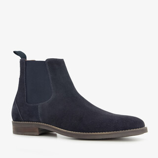 Van Beers suede heren Chelsea boots blauw