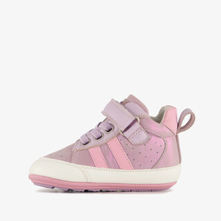 Groot leren babyschoenen paars roze
