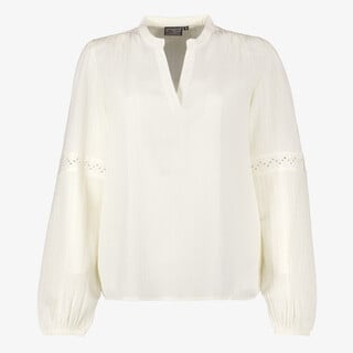 TwoDay dames blouse met broderie details lichtbeige