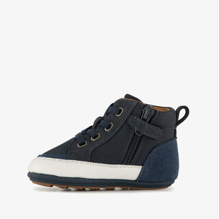 Groot leren babyschoenen donkerblauw