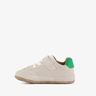 Groot suède babyschoenen beige groen