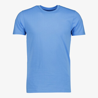Unsigned heren T-shirt katoen ronde hals azuurblauw