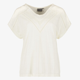 Twoday dames t-shirt wit met borduursels