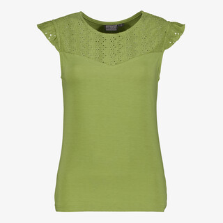 TwoDay dames top met kapmouwtjes groen