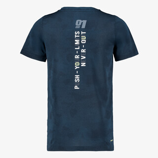 Osaga Dry kinder sport T-shirt met backprint blauw