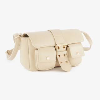 Schoudertas met gespsluiting beige
