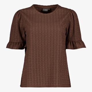 TwoDay dames top met ruches bruin