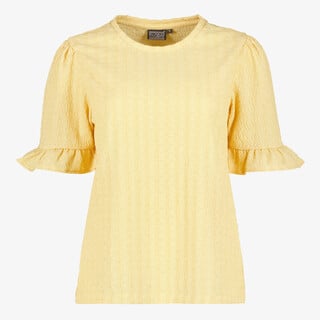 TwoDay dames top met ruches botergeel