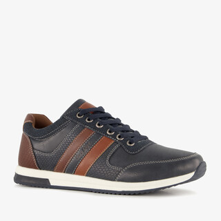 Blue Box heren sneakers blauw cognac