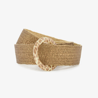 Dames riem met luipaard details bruin