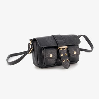 Schoudertas met gespsluiting zwart