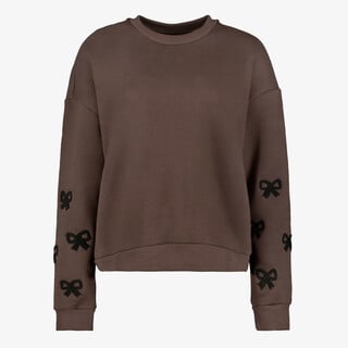 TwoDay dames sweater met strikjes bruin
