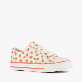 Meisjes sneakers met appels beige rood