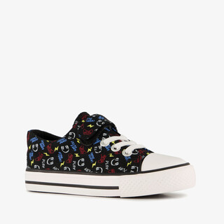 Jongens sneakers met game print zwart