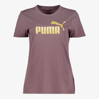 Puma ESS Metallic No. 1 Logo dames sport T-shirt paars