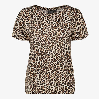 TwoDay dames top met panterprint beige