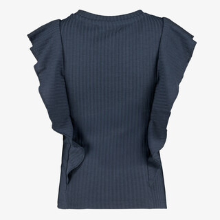 TwoDay meisjes top met ruches donkerblauw