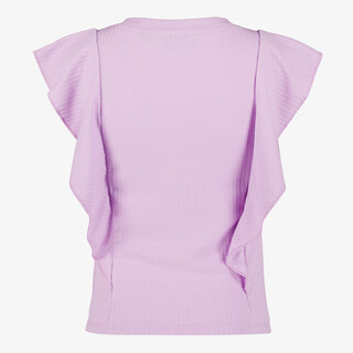 TwoDay meisjes rib top met ruches lila