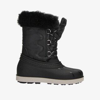 Snowfun gevoerde kinder snowboots met imitatiebont zwart