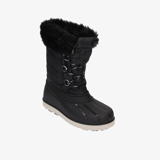 Snowfun gevoerde kinder snowboots met imitatiebont zwart