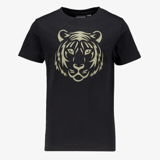 Unsigned jongens T-shirt met tijgerkop zwart